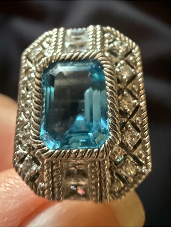 Judith Ripka Jewelry - Judith Ripka earrings, blue 925 silver and CZ Filigree leverback Earrings